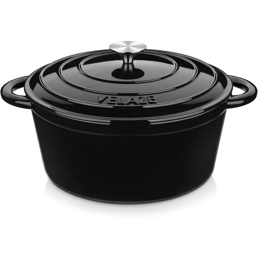 

7.5 QT Enameled Cast Iron Dutch Oven with Lid featuring Dual Handles for Sourdough Bread Baking Versatile Cooking Applications