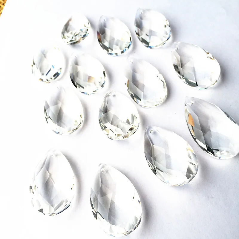 Shiny 50PCS Clear K9 Crystal Faceted Tear Drops Chandelier Parts Hanging Pendants Suncatcher Wedding Party/ Christmas Decoration