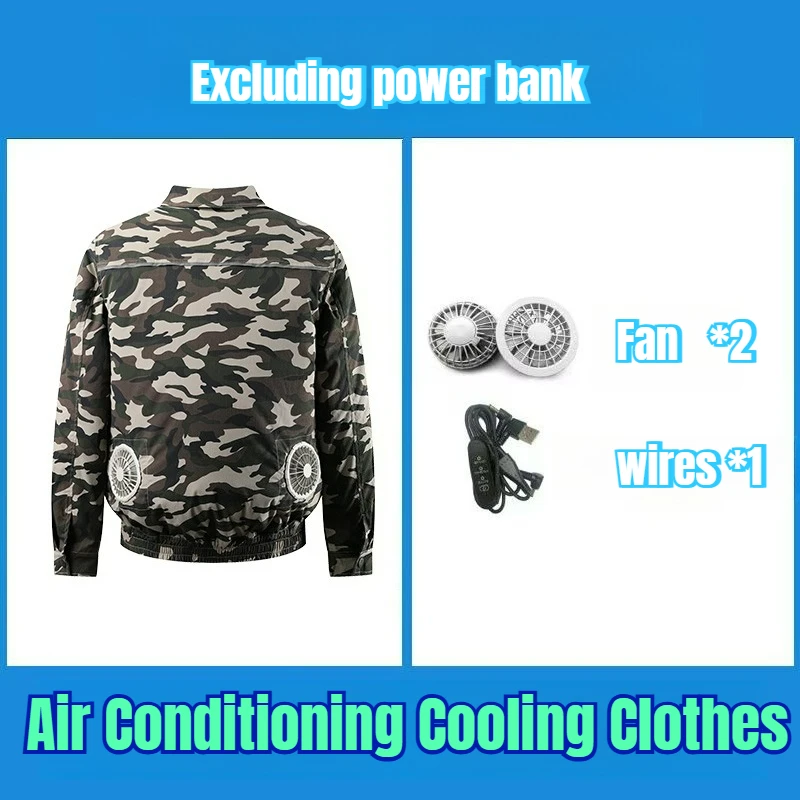 

Cooling Fan Jacket Men Outerwear Sets Refrigeration Air Conditioning Clothing Hiking Outdoor Heat Protection Fishing Work Coat