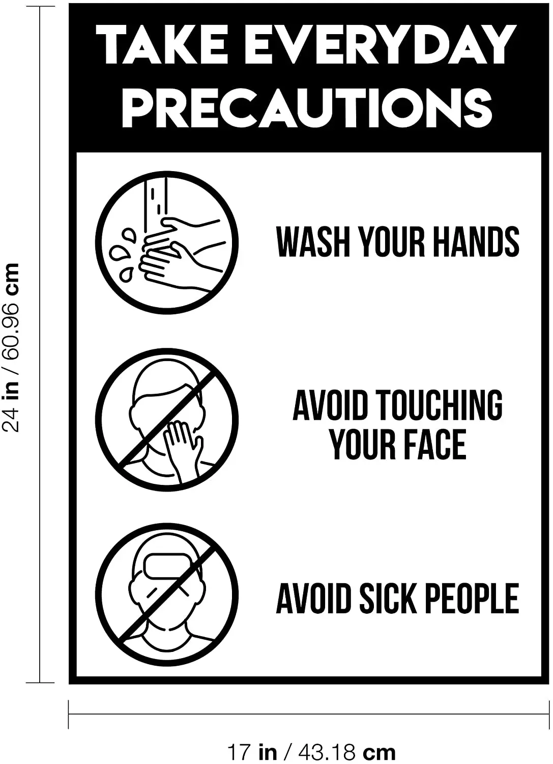 Vinyl Wall Stickers take everyday precautions sign guide warning stickers for commercial office store store customers