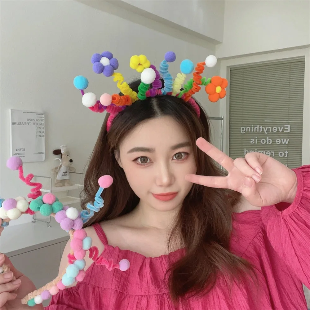 Korean three-dimensional cute leopard print antlers hairband face wash mask fashionable simple hairband hair accessories