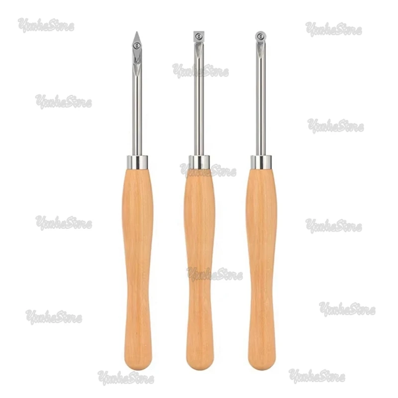 

Top Deals Wood Lathe Chisel Set 3 Pieces Wood Turning Tools Include Square, Round, Diamond Carbide Blades For Wood Turning