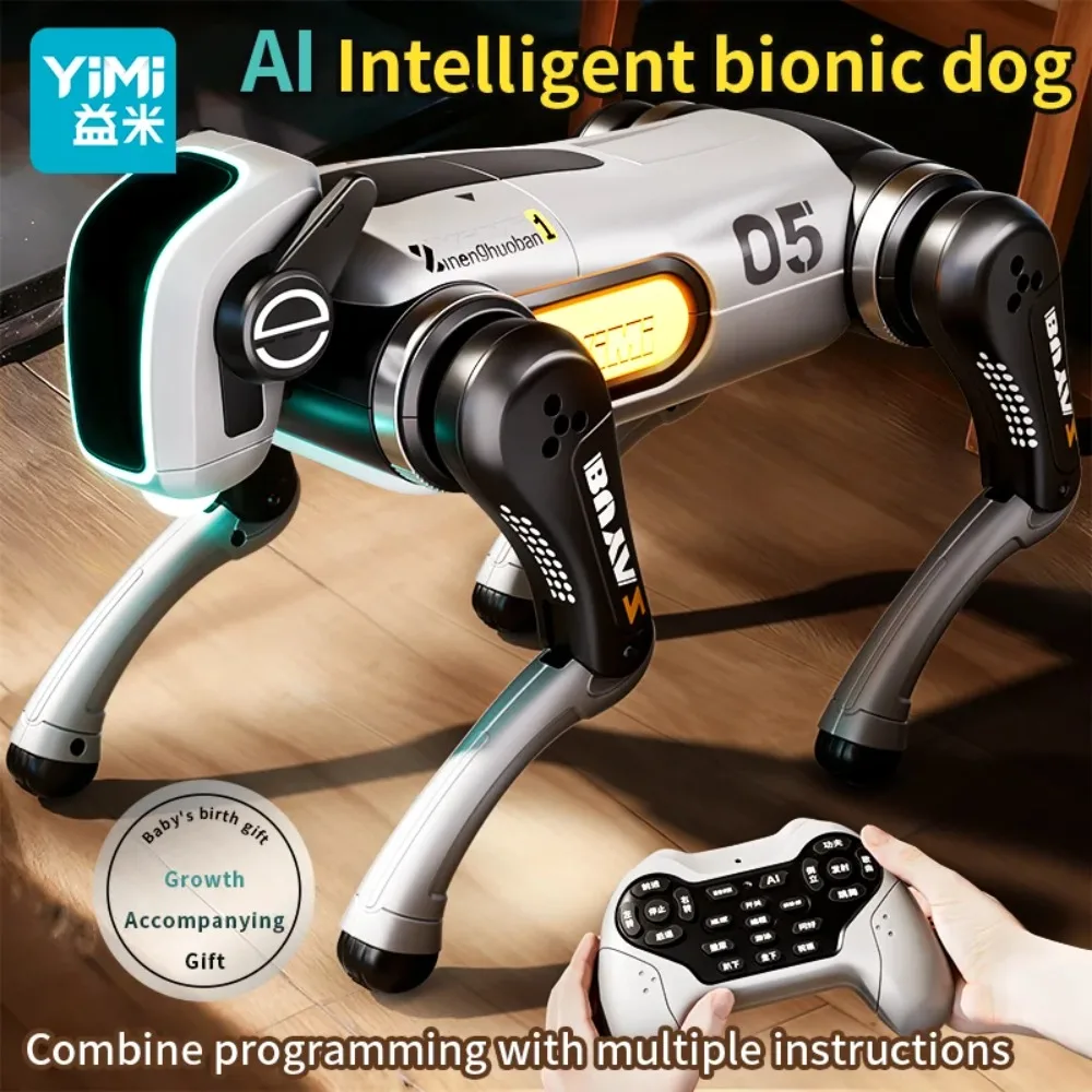 

AI robot dog RC stunt car toy 2.4GHz RC car gesture sensing remote control car, with mechanical wheels, LED eyes