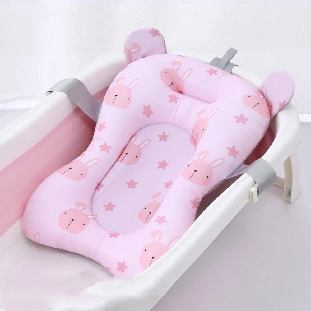 

New Adjustable Baby Bathtub Pad Foldable Universal Baby Bath Seat Non Slip Support Tub Baby Shower Accessories