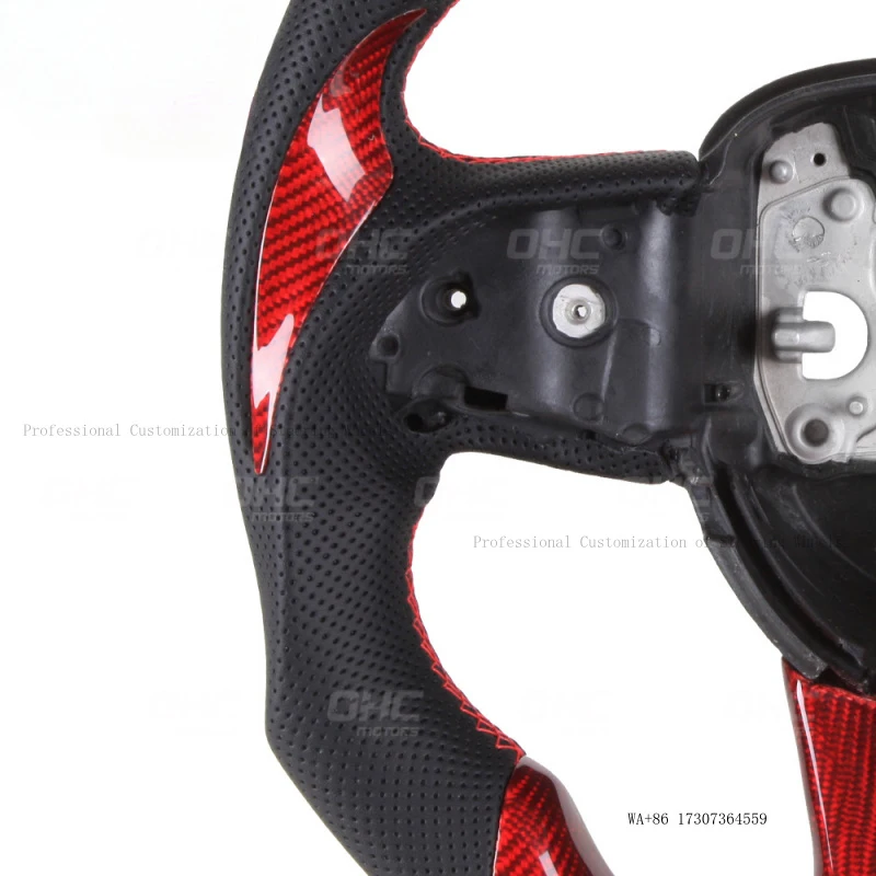 Suitable for Dodge perforated leather carbon fiber car steering wheel modification for racing