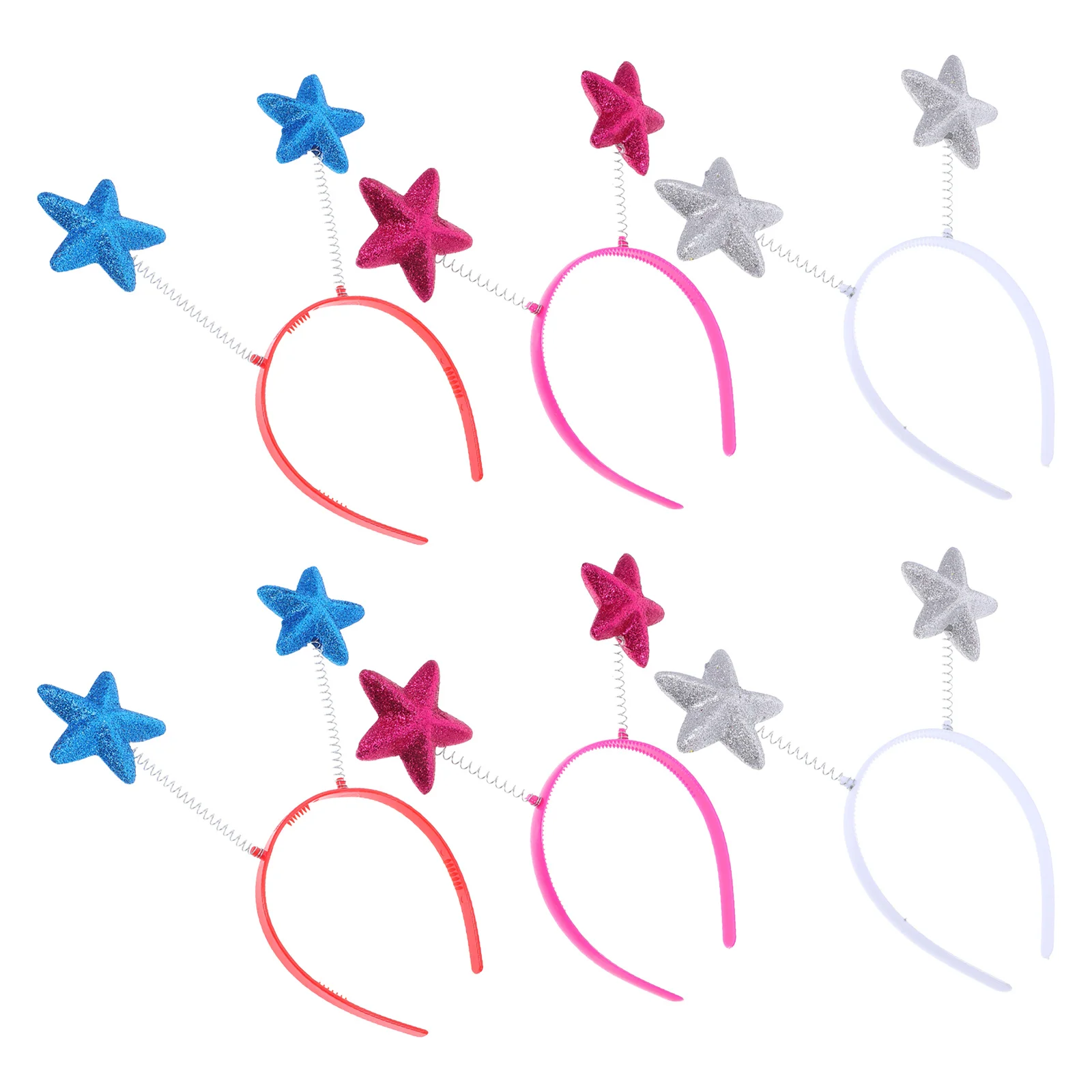 6 قطع من أطواق الشعر المزخرفة للمهرجانات، عصابات رأس على شكل نجمة من الفوم اللامع، ملابس حفلات للأطفال، إكسسوارات أزياء الهالوين لعيد الاستقلال