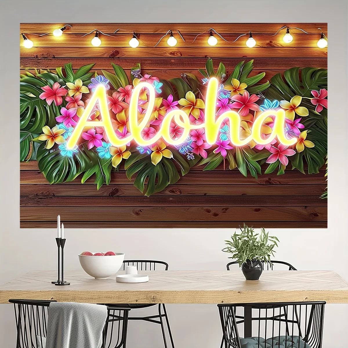 Aloha Party Background Summer Tropical Hawaii Beach Birthday Banner Flower Sea Dance Decoration Photo Booth Shooting