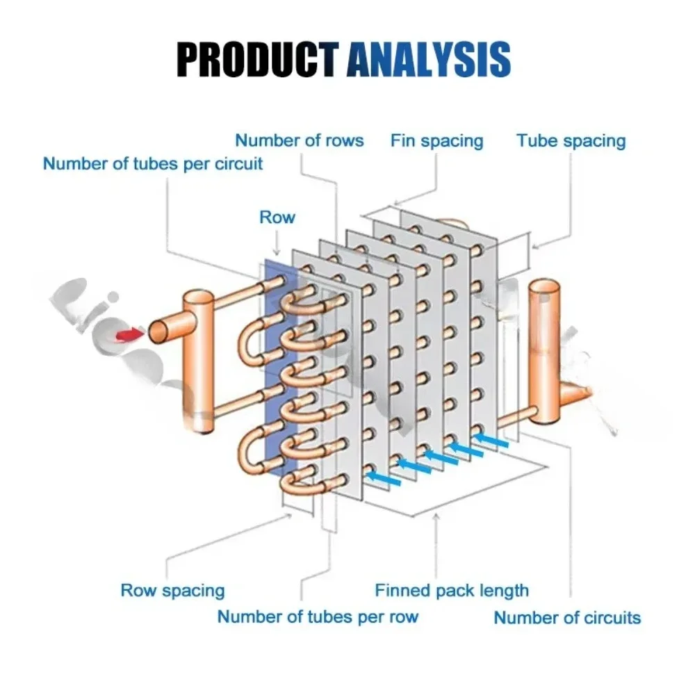 12.7/15. 88mm Aluminum Fin SS304 Heat Transfer Coil Air-Water Condensation Evaporator