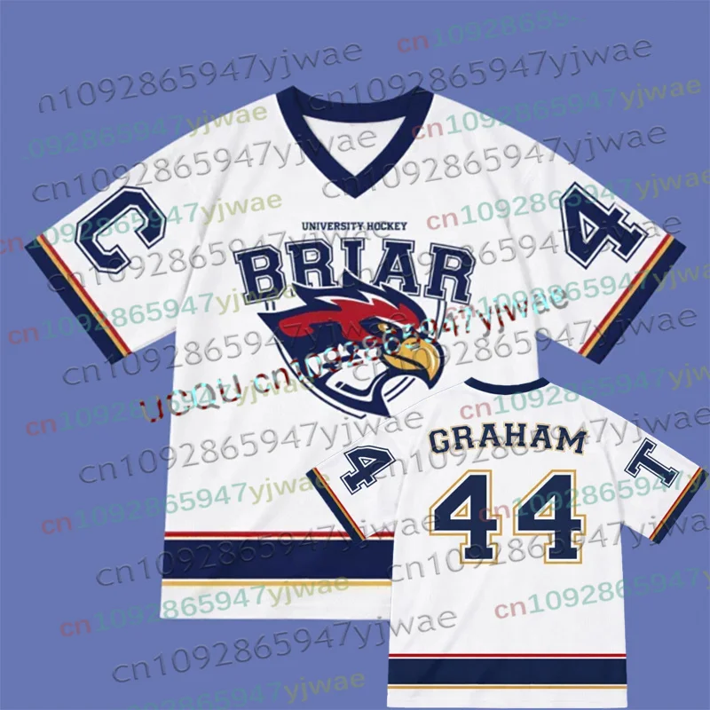 

2026 Men's Women's Graham 44 Tucker 46 T-shirt Motorcycle Short Sleeve T-shirt Top Off Campus Briar University Hockey Jersey