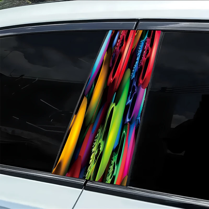 

2 наклейки на B-стойку автомобиля. Цветная защитная пленка из жидкого винила.