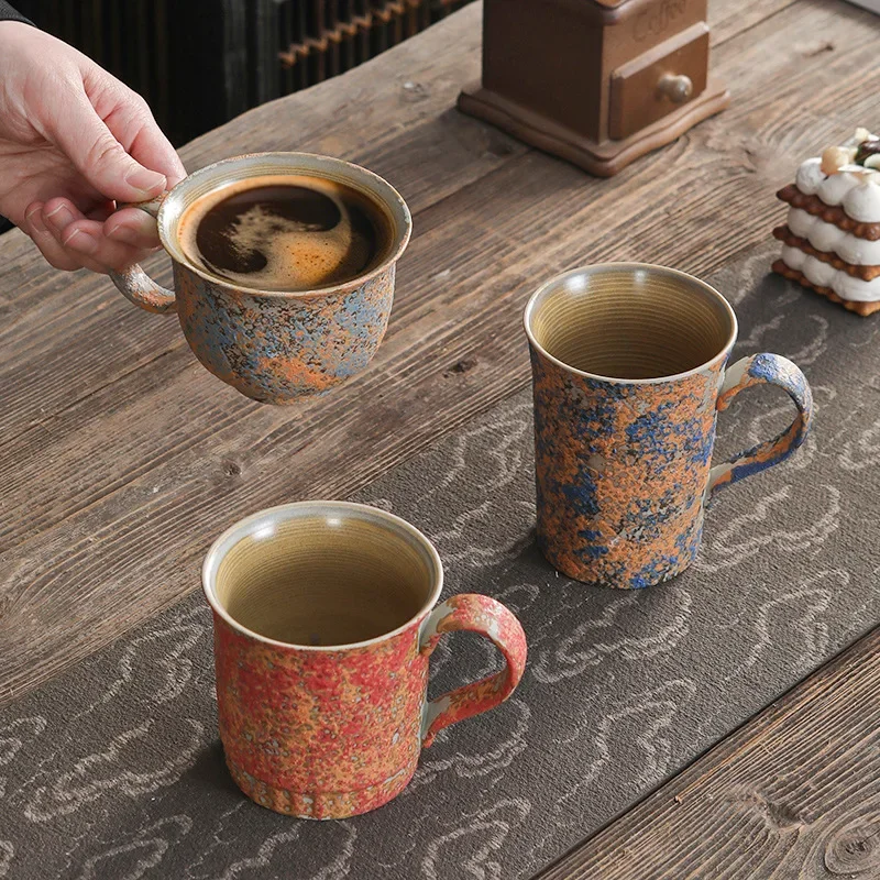 Nordic Style Ceramic Coffee Cup High Value Coarse Pottery Mug Household Latte Cup Couple Glaze Transformation