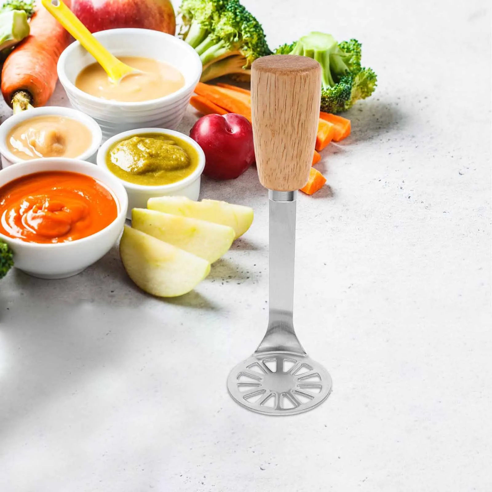 Triturador de batata engrossado aço inoxidável alça ergonômica multi-funcional manual ferramenta de triturador de alimentos para purê de batata legumes