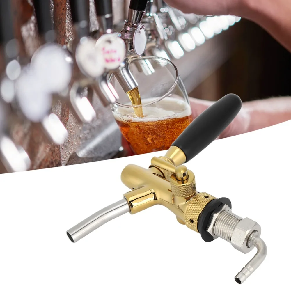9 piece Premium G5/8 Thread Beer Tap Faucet Brass Stainless Steel Beer Keg Tap Adjustable Flow Beer Dispenser Hotel