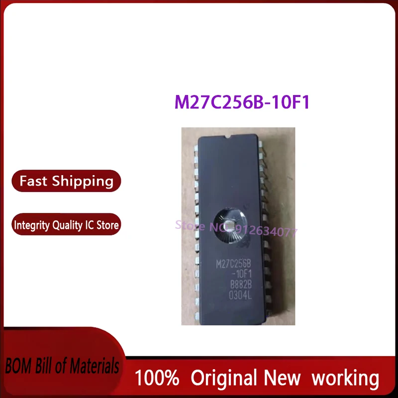 10PCS/LOT M27C256B-10F1 M27C256B 27C256 EPROM UV 256KBIT 120NS DIP-28 100% New original stock