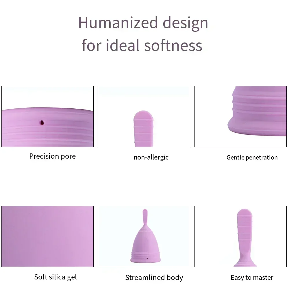 Washable Menstrual Cup Medical Period Menstruation Women Reusable Menstrual Grade Silicone Feminine Hygiene Products