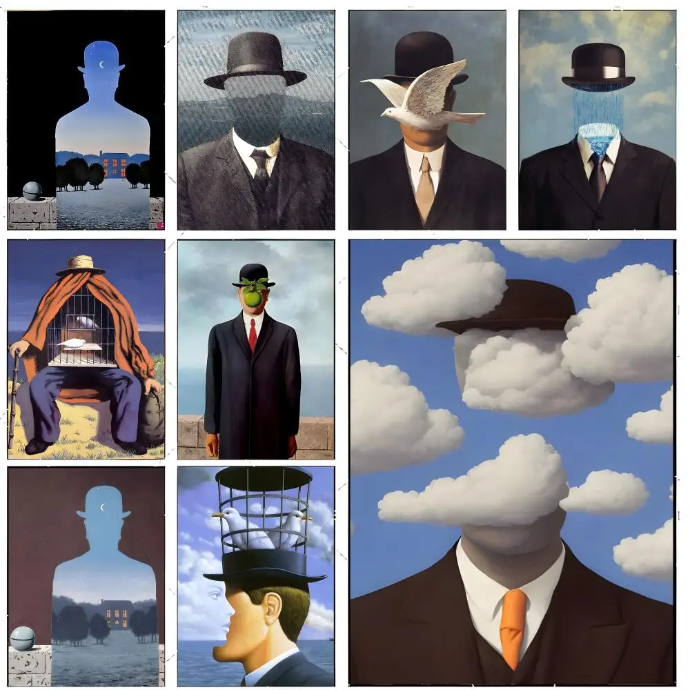 artist surrealism R-Rene Magritte Poster Premium Decor Art & Gift for Household Lounge Home Ornaments