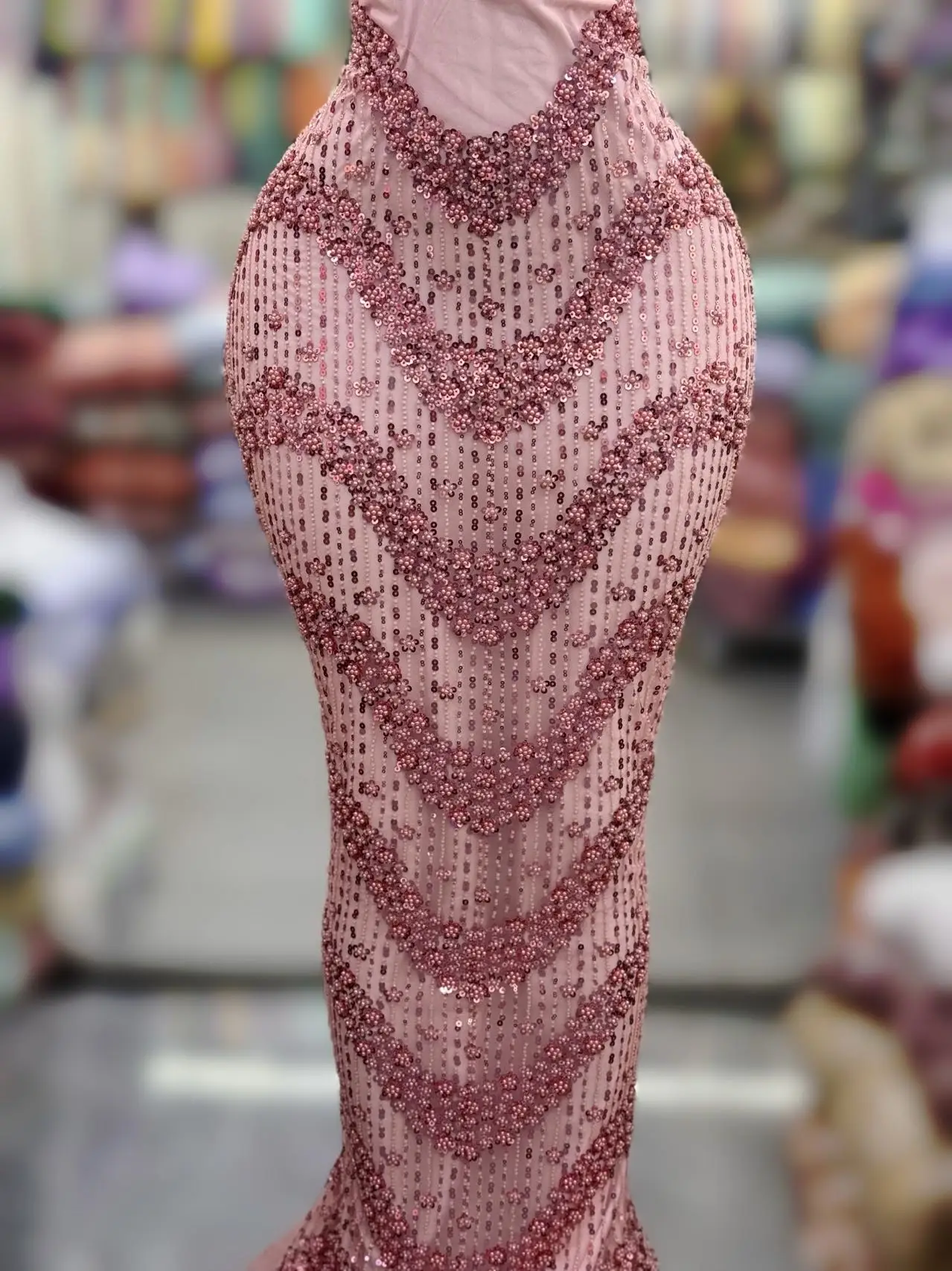 

2025Nigerian African French Guipure Tulle Lace Fabric Sequins Beaded Embroidery for Luxury Wedding Party Evening Dresses 5 Yards
