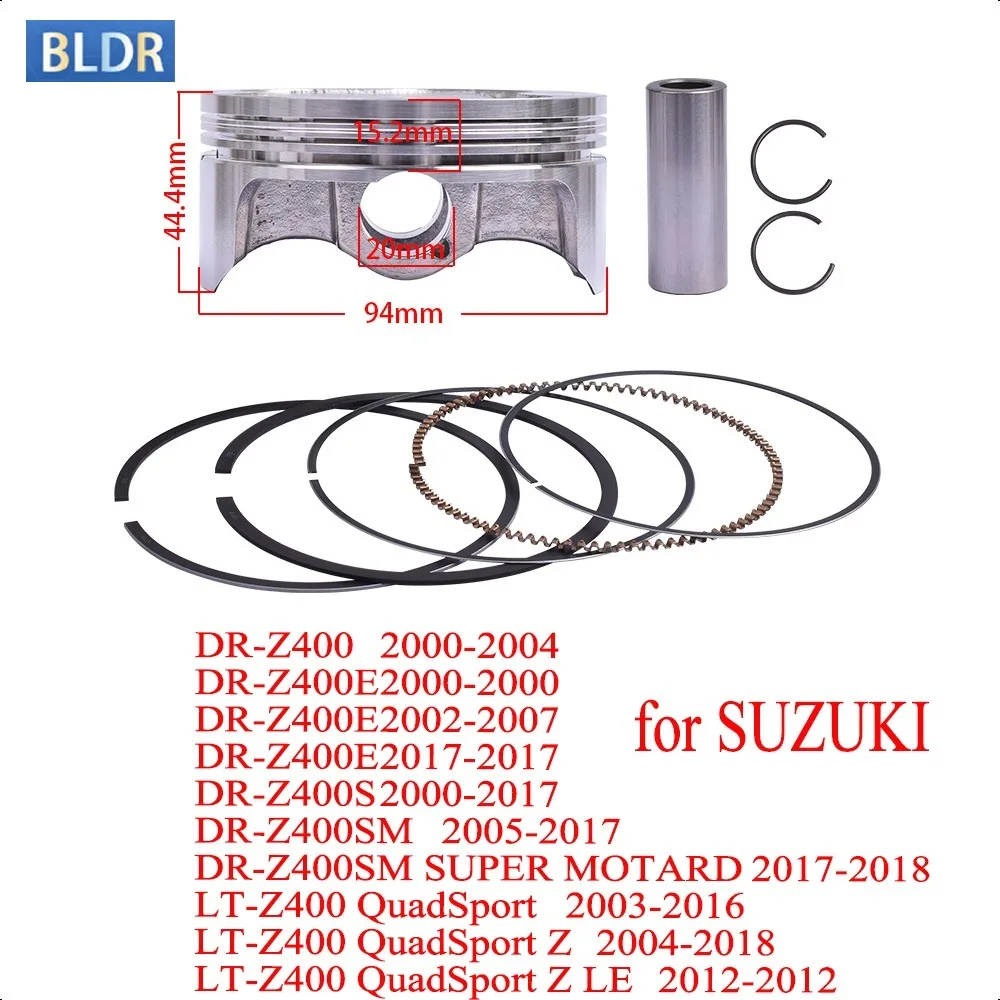 Anillo de Pistón de Cilindro de Motor de Motocicleta de 94 mm 12111-29F00-0F0 para SUZUKI DR-Z400 2000-2018 DRZ400 LT-Z400 QuadSport LTZ400
