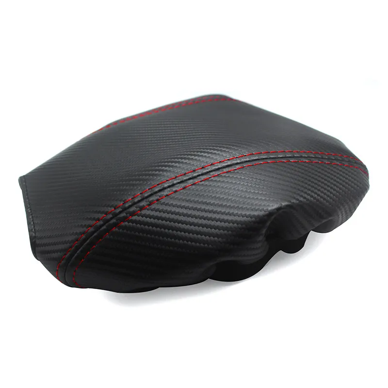 Carbon Texture Leather -black line Armrest Cover For BMW 3 Series E90 2005 - 2012 Interior Center Control Armrest Box Cover Trim