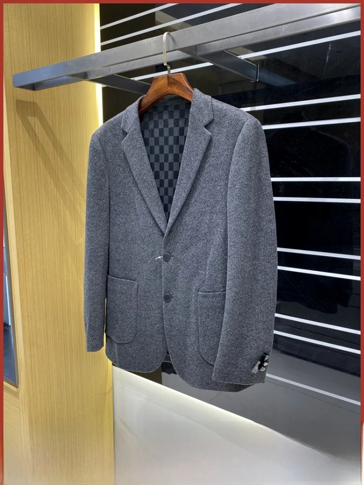 

Высококачественный шерстяной шелковый костюм для отдыха Jaet, мужской однобортный триизоляционный костюм на осень-зиму, повседневный Faion Ci Sle Long Sve