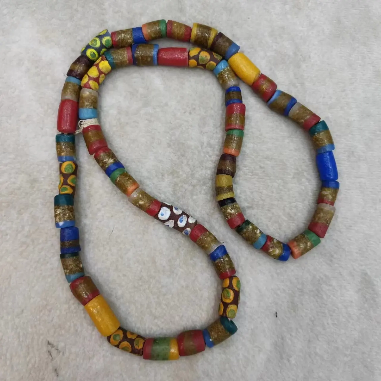 

1pcs/lot natural West Asian glass loose bead necklace African Trade Beads Long bars Hand-painted in ancient times Ethnography