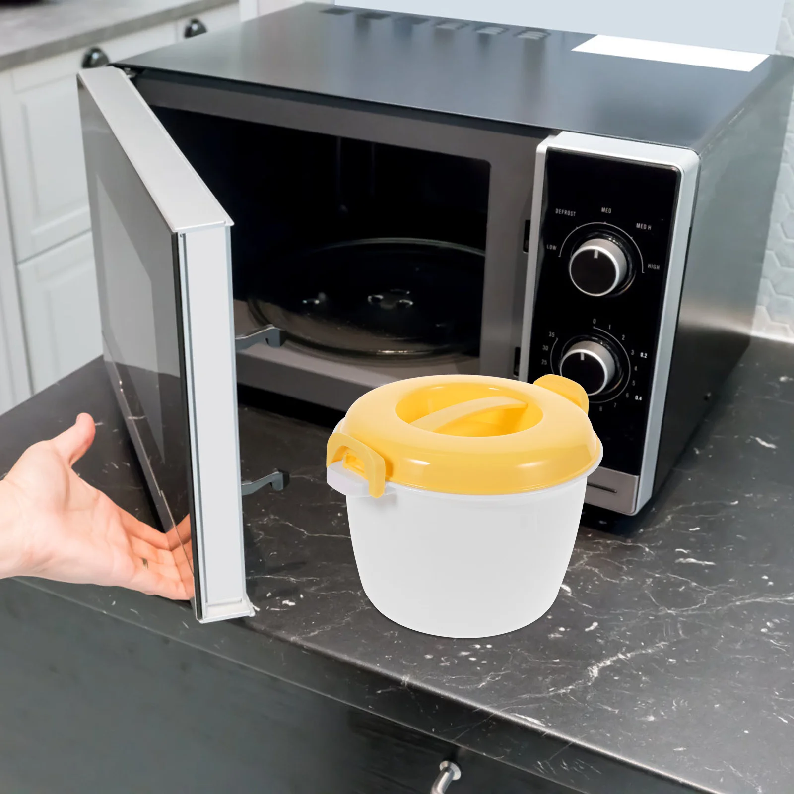 

Microwave Rice Cooker 4 Cup Superior Quality Kitchen Tool for Cooking Rice Veggies Noodles and More Food Container