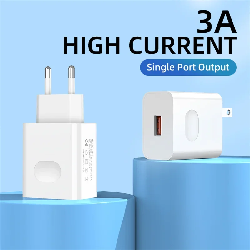 18W USB Charger Real Fast Charging High Speed Quick Charge Cell Mobile Phone Wall Adapter Cell Phone for Huawei S24 Xiaomi 14 15