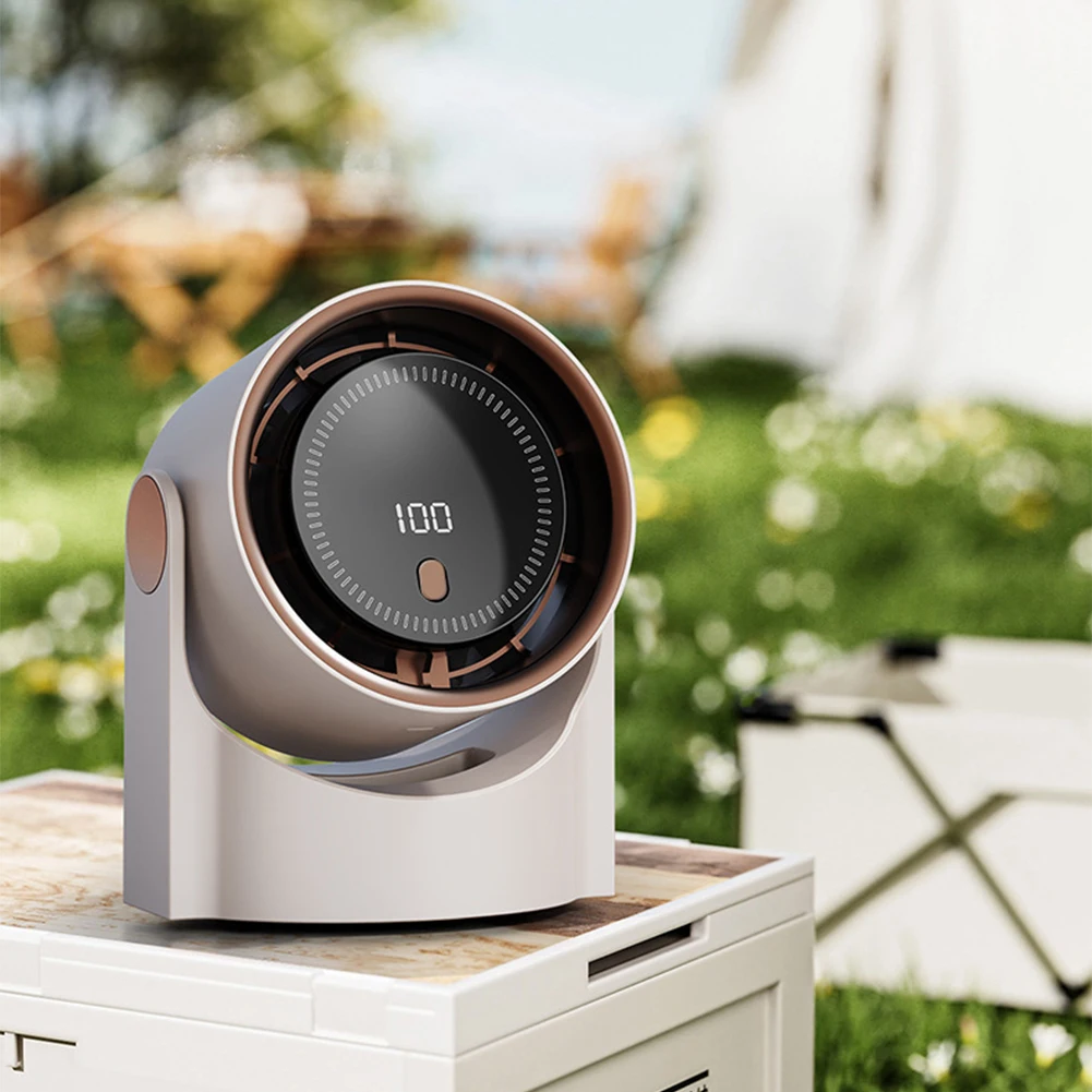 

Портативный безлопастной вентилятор 100 уровня с цифровым дисплеем, высокоскоростной циркуляционный вентилятор, электрический персональный вентилятор для путешествий на природе