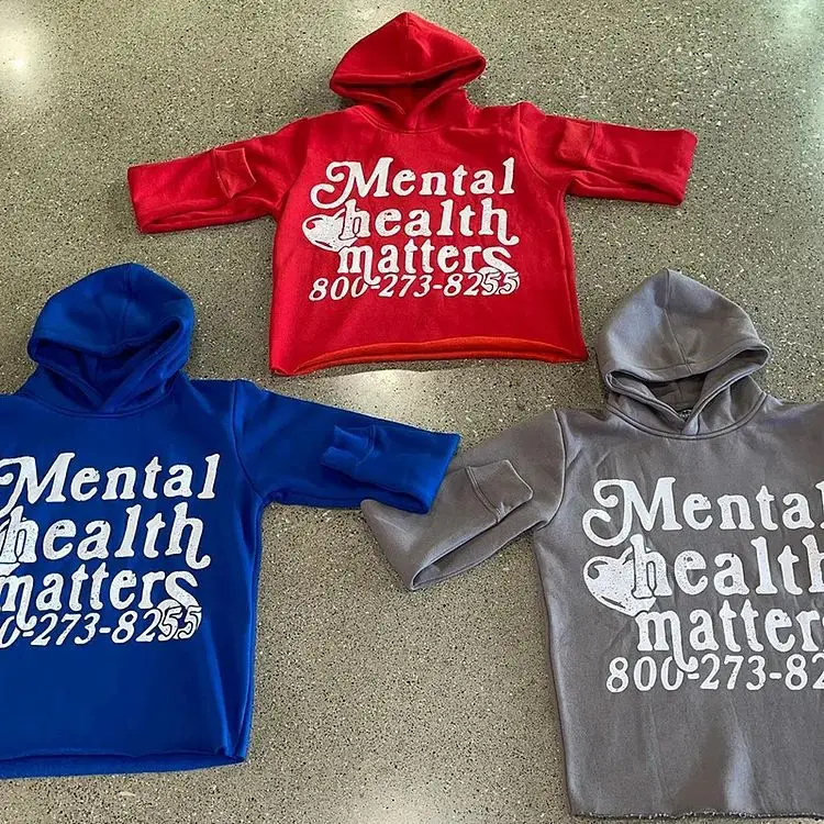 Harajuku Retro Mental Mental Health Matters Print Hoodies Women Men Streetwear Oversized Couples Sweatshirt Goth Y2k Hoodie