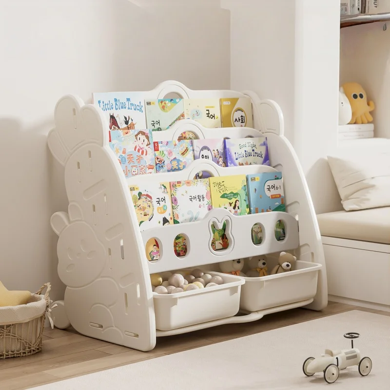 Children's Bookshelf Picture Book Storage Shelf Home Floor-standing Storage Rack Multi-functional Multi-level Toy Storage Shelf