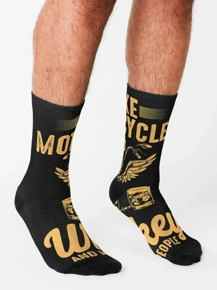 I Like Motorcycles And Whiskey And Maybe 3 People Socks halloween kids compression Men Socks Women's