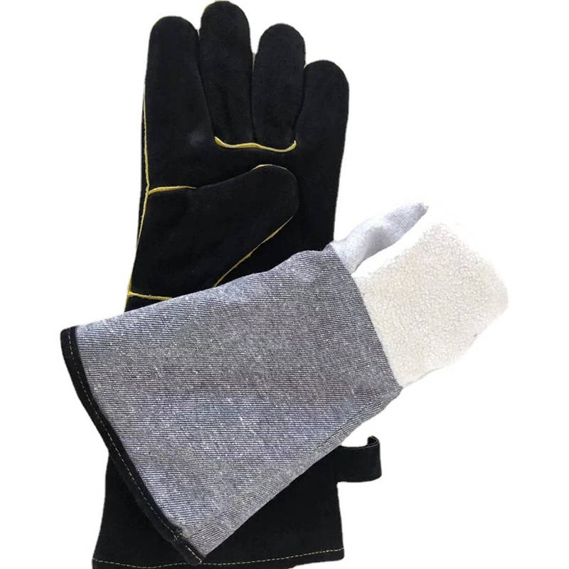 35cm/40cm Welding Gloves Heat/Fire Resistant Leather Gloves for Mig,Tig, BBQ,Grill,Fireplace,Wood Stove,Furnace,Oven,Pot