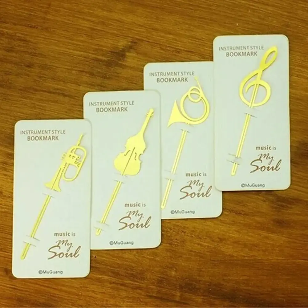 Musical Instruments Bookmark Gold Musical Note Meta Book Maker Bookmark Paper Clips Office School Supplies Gifts Book Mark