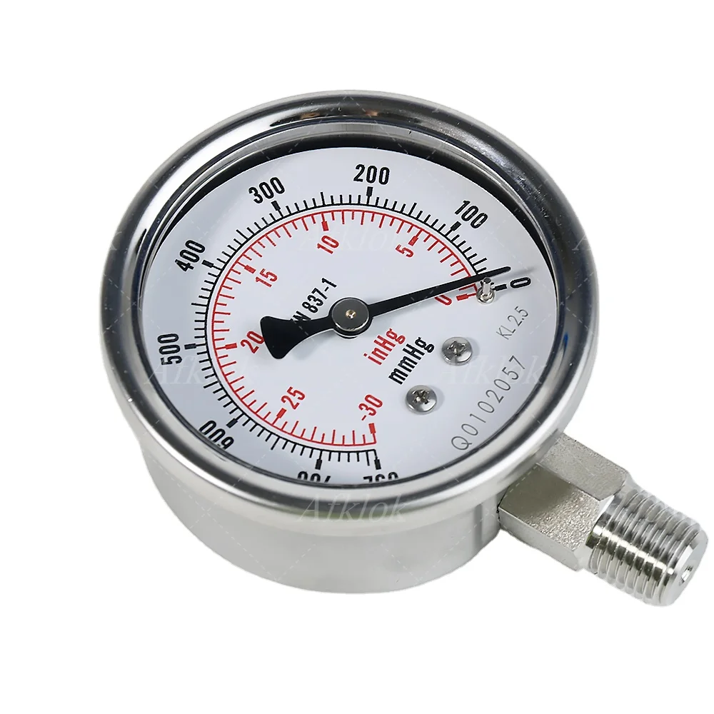 

Hot Sale OEM Stainless Steel Customizable Bottom Back Connect Industrial Measuring Instruments with Oil Filling Pressure Gauge