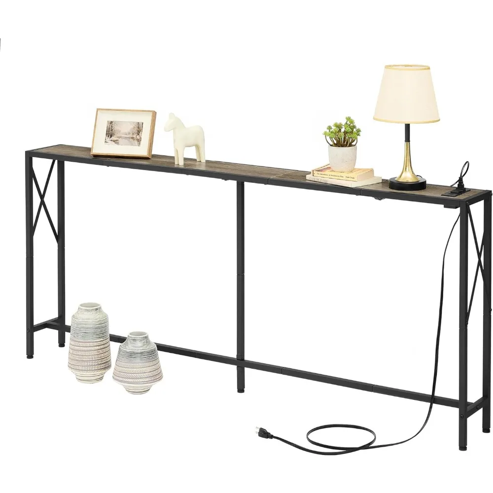 

Console Table, 68.5" Narrow Sofa Table, Behind Couch Tables, Entryway , Industrial Sofa for Hallway, Living Room