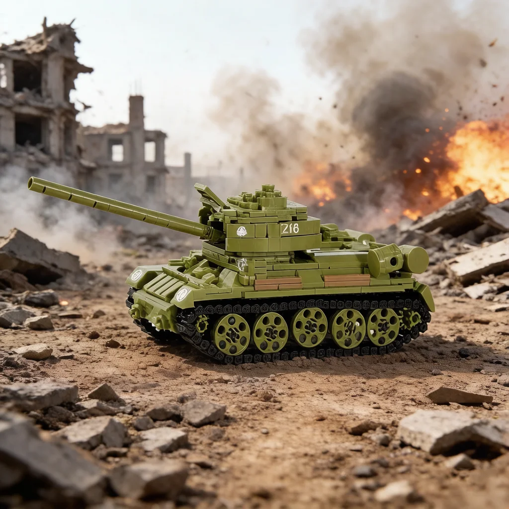 

Modern Military Soviet Union T34/85 Medium Tank Batisbricks Building Block Ww2 Vehicle Bricks Construction Toys For Kids Gift