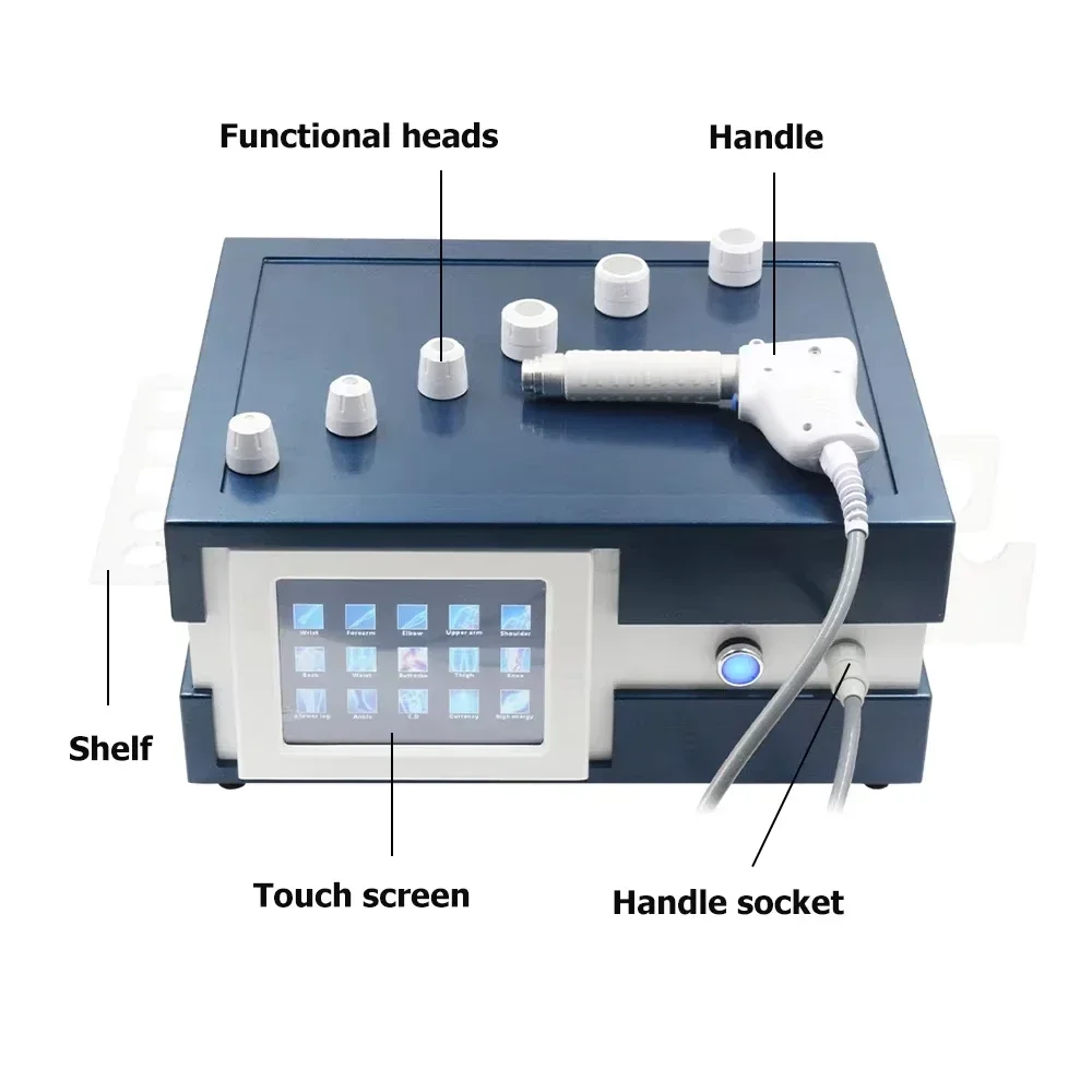12Bar آلة العلاج بالمستخدمين 6 مجسات خارج الجسم موجات الصدمة الهوائية التنس الكوع ED لتخفيف الآلام الجسم الاسترخاء مدلك