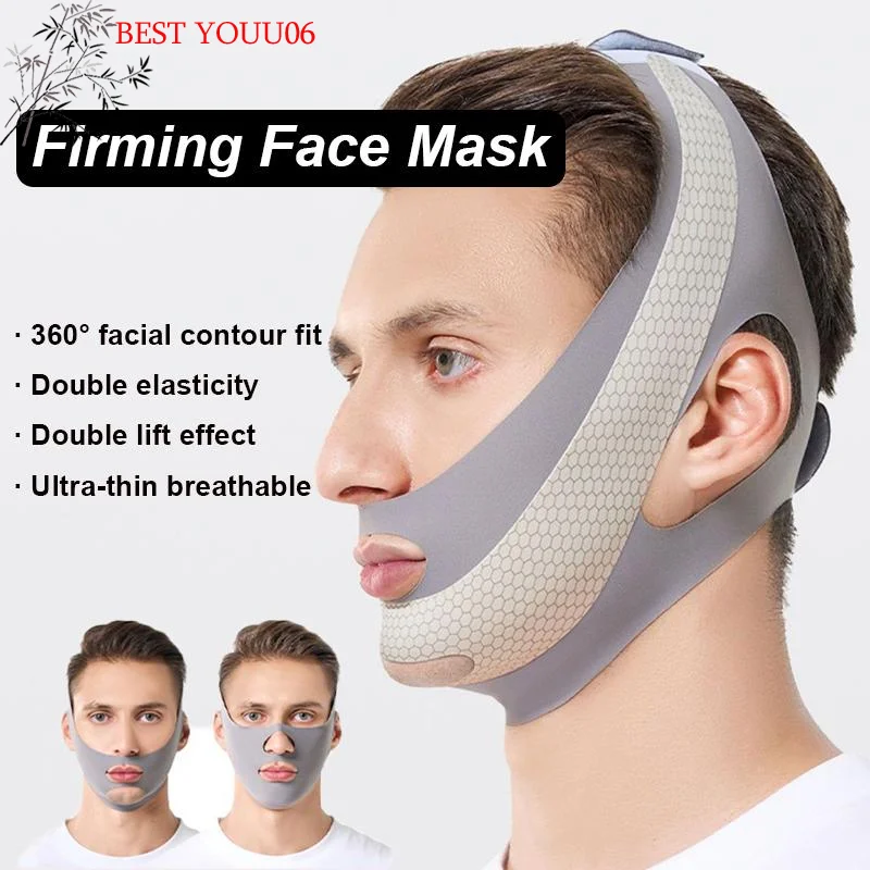 Máscara Facial Redutora de Queixo Duplo, Faixa Modeladora para Cuidados com a Pele, Cinto de Lifting e Redução de Volume Facial para Homens