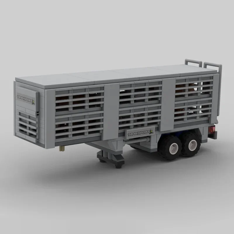 Moc tijolos de construção transporte gado revuler modelo tecnologia blocos modulares ferramenta construção carrinho brinquedos diy conjunto montagem presentes
