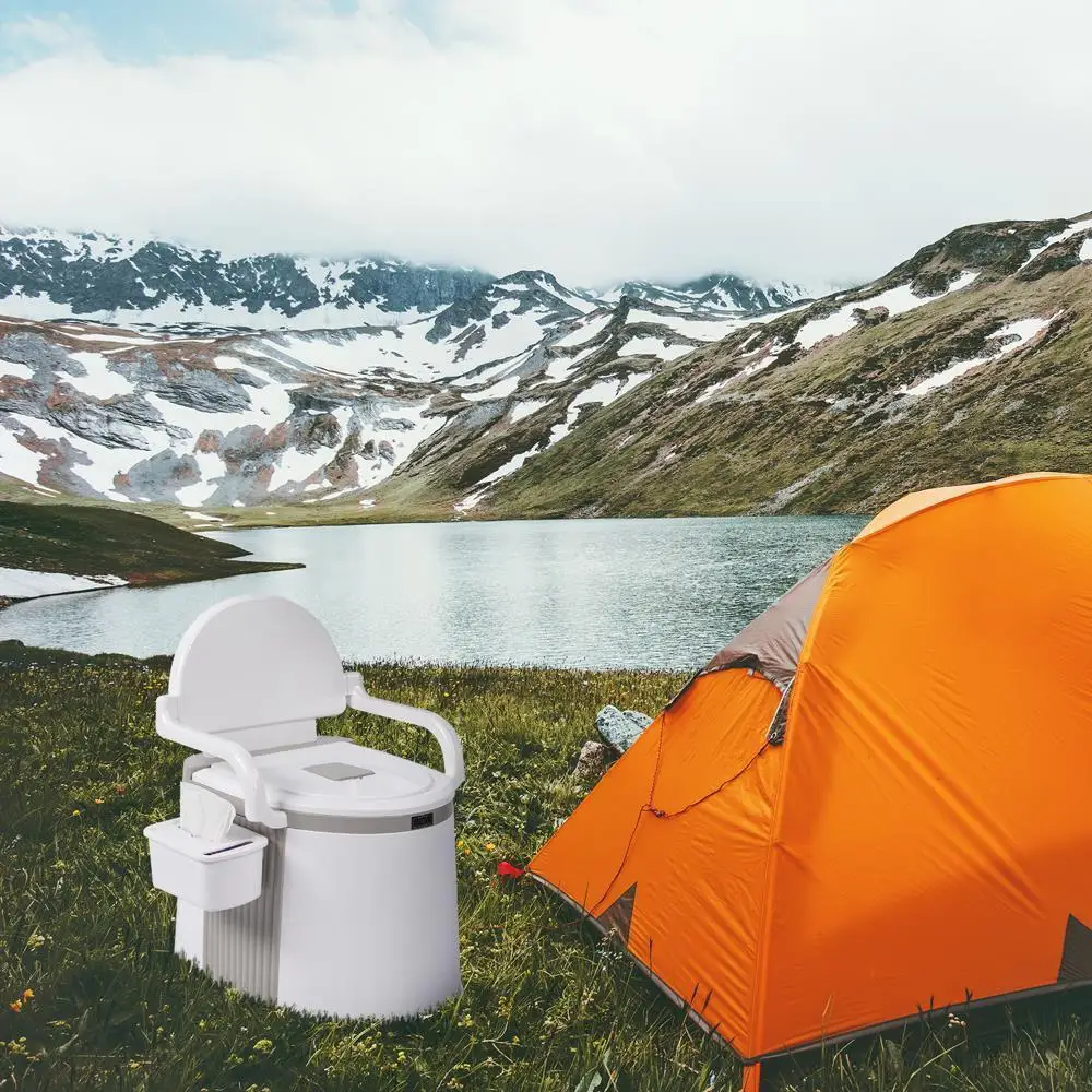 Imagem -02 - Portátil Camping wc com Caixa de Tecido Commode Exterior e Interior Viagem Potty 5l