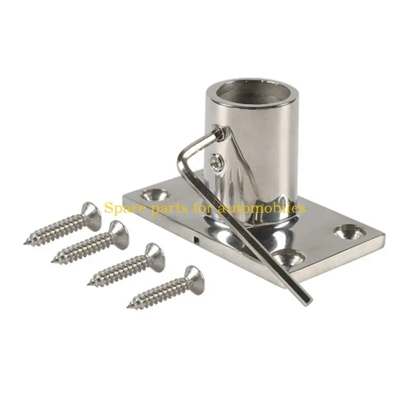 

H58F Flange Base Stainless Floor Flange Pipe Rectangular Support Flange Holder with Screws and Wrench Boat Accessories