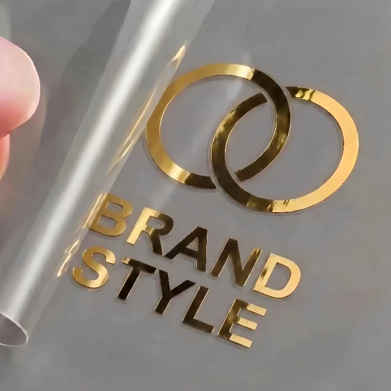 

50PCS Personalized Stickers Logo Metal Gold Silver Custom Stickers 3D UV DTF Wedding Labels Design Transfer Sticker Company Name