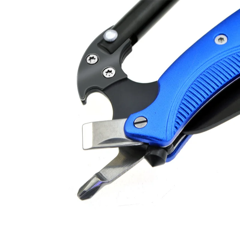 D-type stainless steel mountain buckle multifunctional folding knif e mini LED light outdoor EDC camping tool