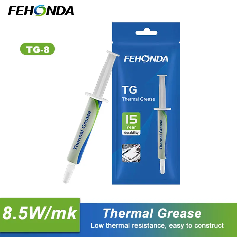 

FEHONDA Thermal Paste 8.5W/m.K Thermal Grease High performance Silicone Grease CPU GPU Cooling PC Radiator Cooler Large Capacit