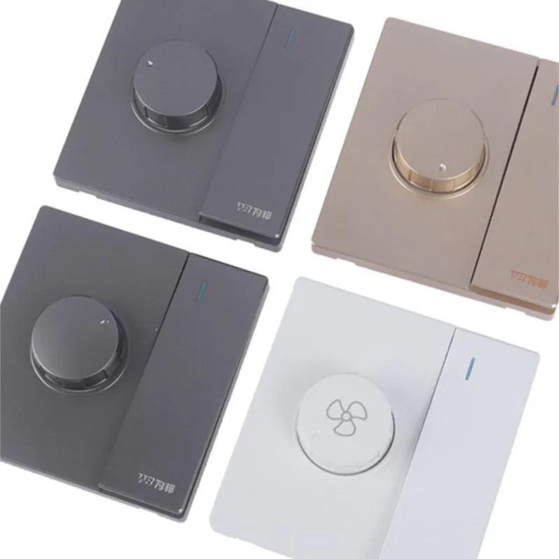 220V PC Material Easy To Deform One-key Switch Transmission Is Suitable For Ceiling Fan Speed Switch Wall Button