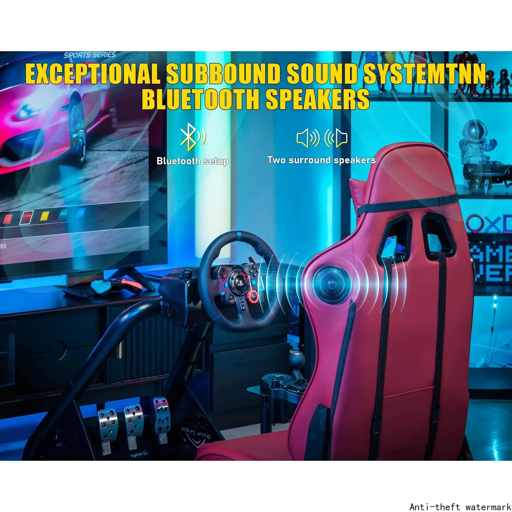 Adjustable Racing Simulator Driving Bracket|SIHAO Steering Wheel Stand for Logitech G25 G27 G29 G920 Height Adjustable Racing Simulator Cockpit Racing Wheel Frame Support Bracket Gaming Simulation Cockpit Station Equipment for Home Racing Setup