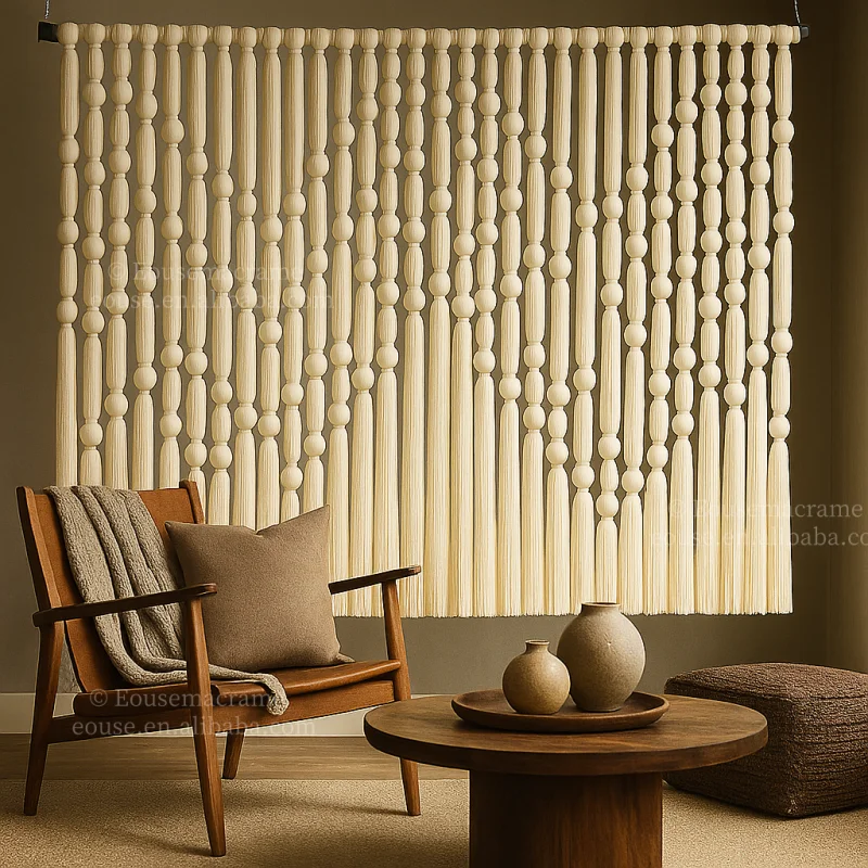 Picture 3: Luxury Handmade Macrame Wall Hanging Large Cotton Rope Tapestry Bohemian Wall Decor for Wedding Gift Home Living Room Bedroom De