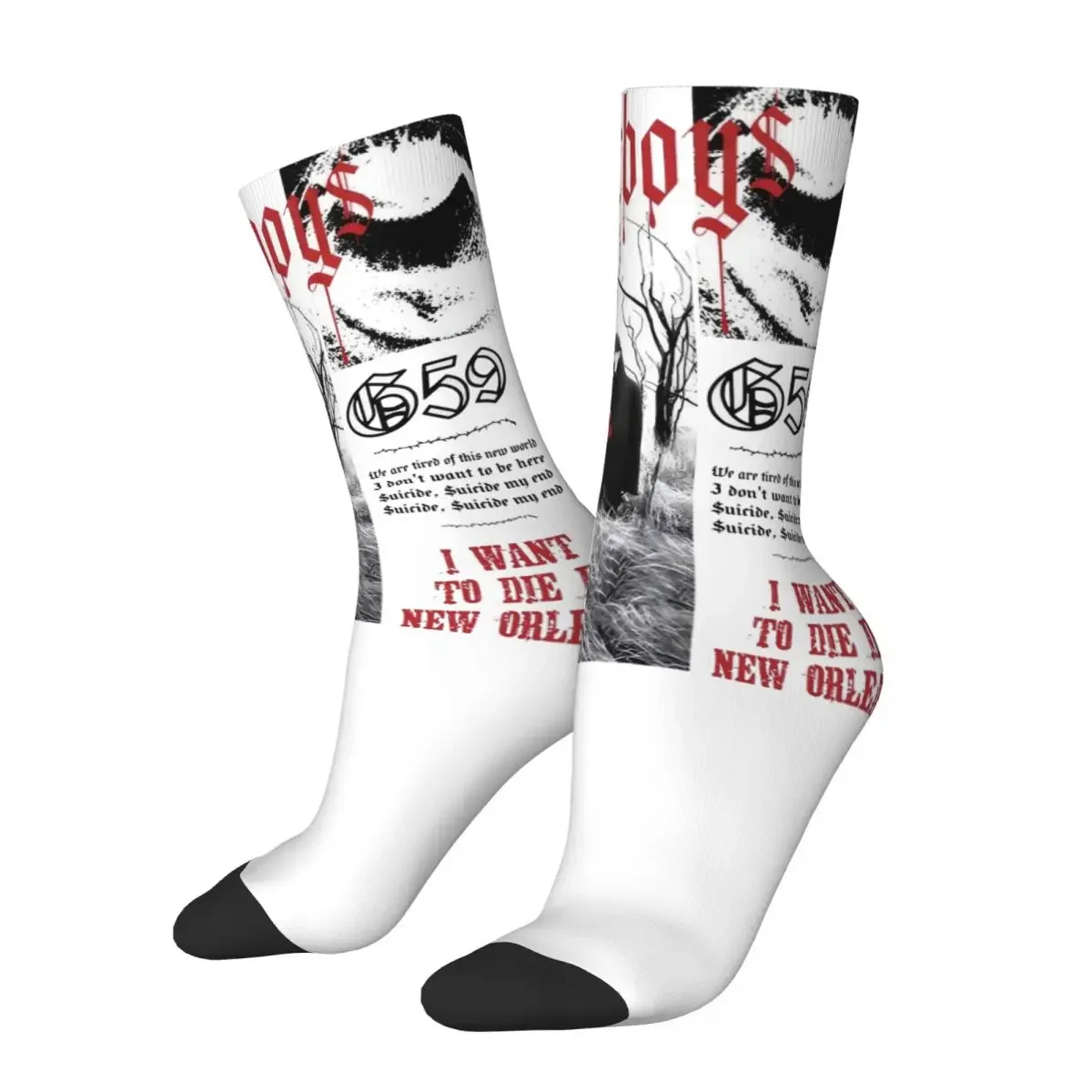 Fashion Men's Women's Vintage Suicideboys Hip Hop Band Socks Grey Day 2024 Tour Merch Sports Socks Cute Birthday Present