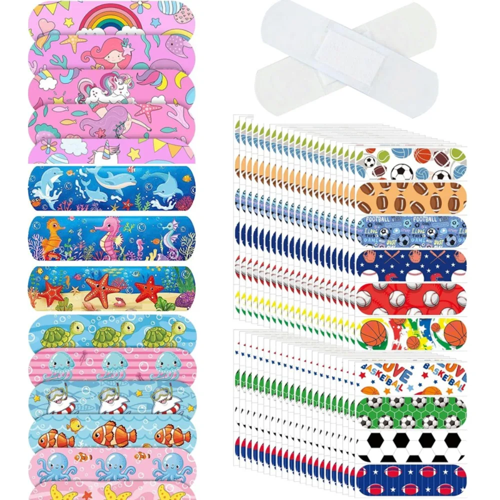 50pcs/set Cute Band Aid Cartoon Plaster for Children Kids Skin Dressing Patch Waterproof Adhesive Bandages First Aid Strips Tape