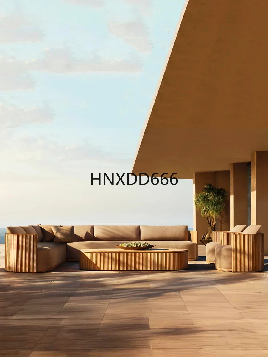 Outdoor sofa furniture rain and sun protection large coffee table combination